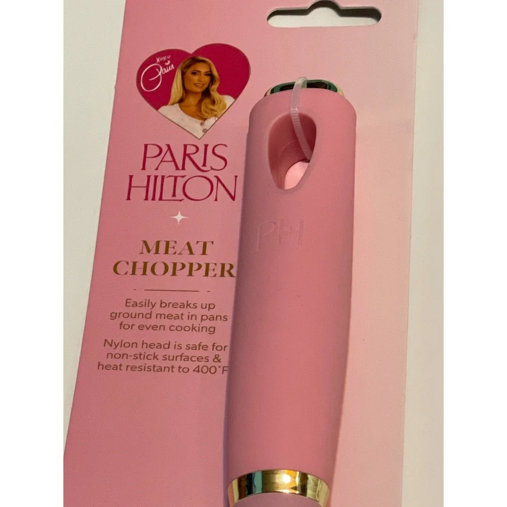 Paris Hilton Meat Chopper Pink Nylon Heat Resistant Kitchen Tool Masher New Chic